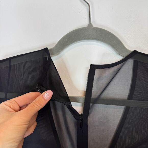 NWT JAYGODFREY Little Black Dress sheer illusion cutouts mini - Picture 7 of 8